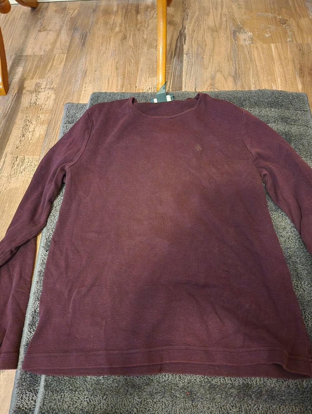 Ralph Lauren Burgundy Wine Ribbed Longsleeve Tee